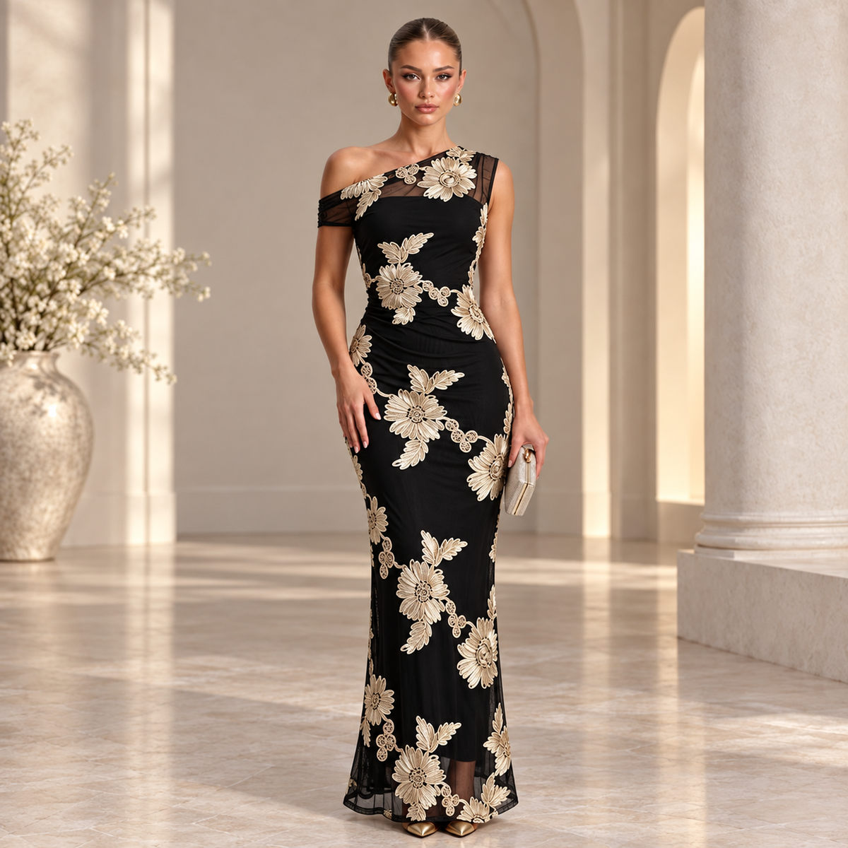 Kylora™ Fleuréa 3D Floral Mesh Dress