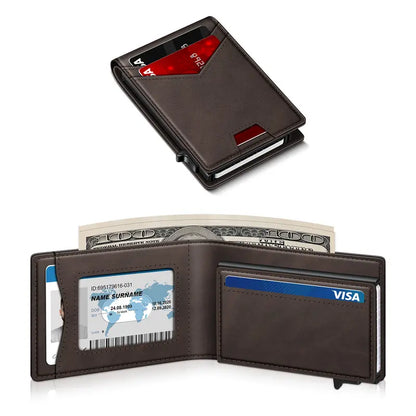 Kylora™ Men's Minimalist Bifold Wallet with Pop-Up Card Holder