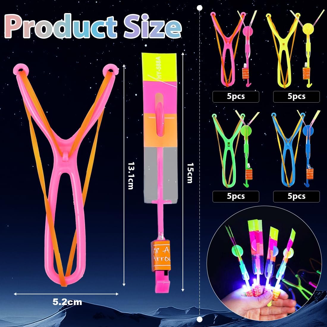 Kylora™ LED Flying Helicopter Slingshot Toy