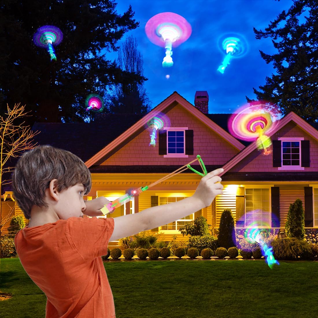 Kylora™ LED Flying Helicopter Slingshot Toy