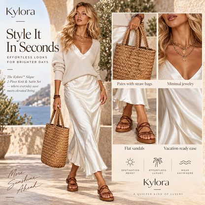 Kylora™ Silque 2-Piece Knit & Satin Set