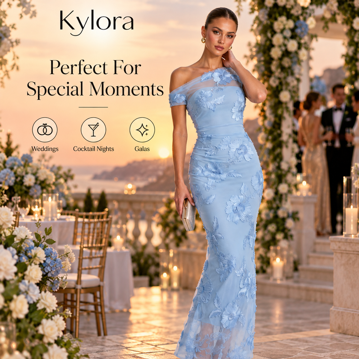 Kylora™ Fleuréa 3D Floral Mesh Dress
