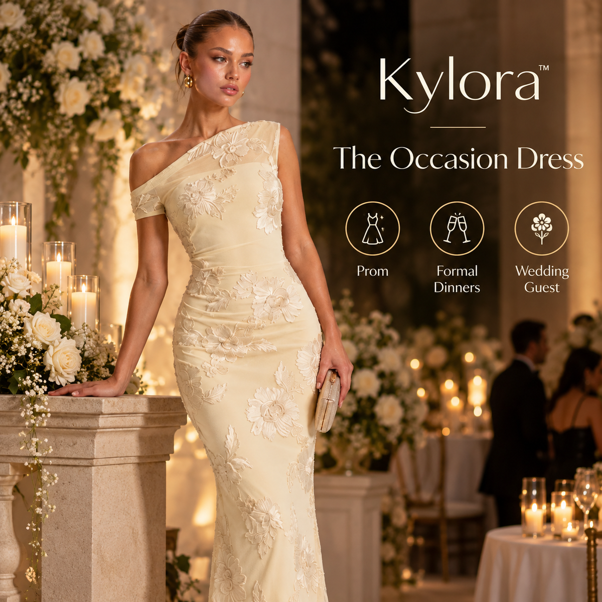 Kylora™ Fleuréa 3D Floral Mesh Dress
