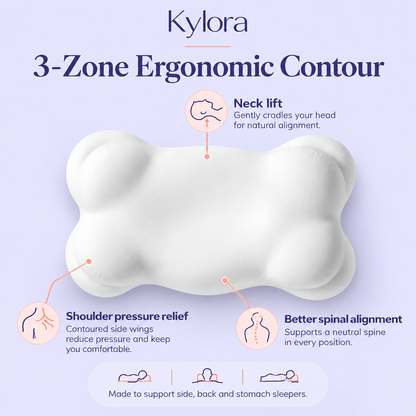 Kylora™ CloudAlign Ergonomic Cervical Memory Foam Pillow