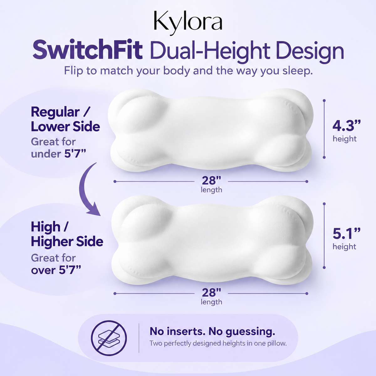 Kylora™ CloudAlign Ergonomic Cervical Memory Foam Pillow