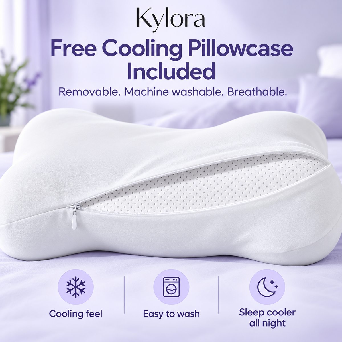 Kylora™ CloudAlign Ergonomic Cervical Memory Foam Pillow