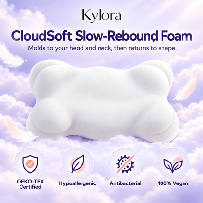 Kylora™ CloudAlign Ergonomic Cervical Memory Foam Pillow
