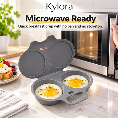 Kylora™ Grey Microwave Egg Poacher with Lid