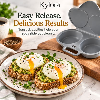 Kylora™ Grey Microwave Egg Poacher with Lid