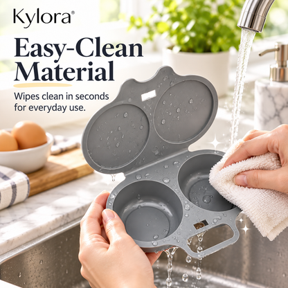 Kylora™ Grey Microwave Egg Poacher with Lid