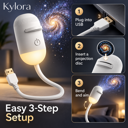 Kylora™ GalaxyGlow 2-in-1 Night Light Projector