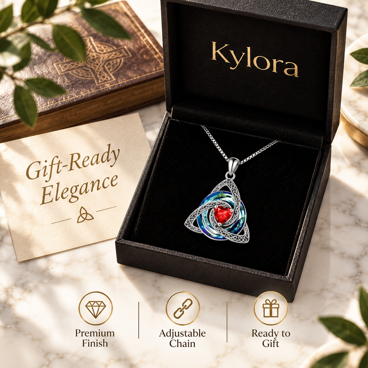Kylora™ Birthstone Celtic Knot Necklace