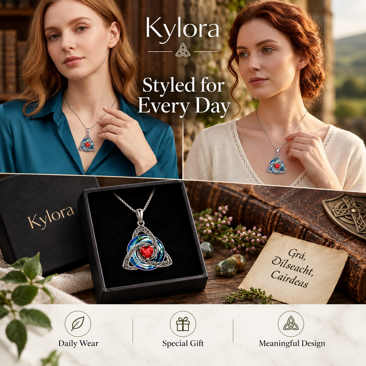 Kylora™ Birthstone Celtic Knot Necklace