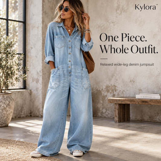 Kylora™ Women’s Oversized Denim Jumpsuit