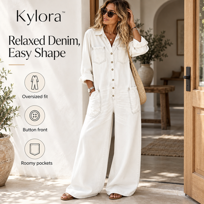Kylora™ Women’s Oversized Denim Jumpsuit