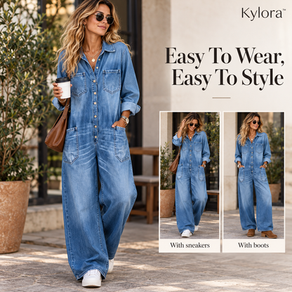 Kylora™ Women’s Oversized Denim Jumpsuit