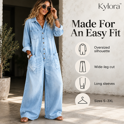 Kylora™ Women’s Oversized Denim Jumpsuit