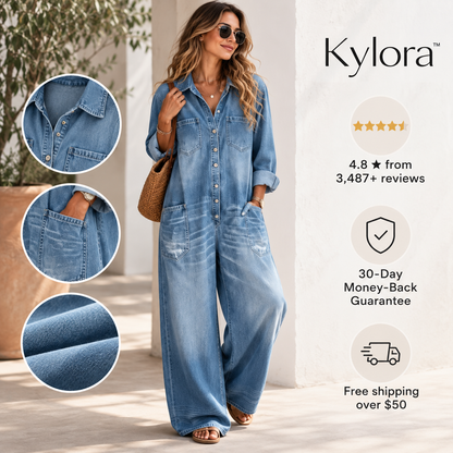 Kylora™ Women’s Oversized Denim Jumpsuit