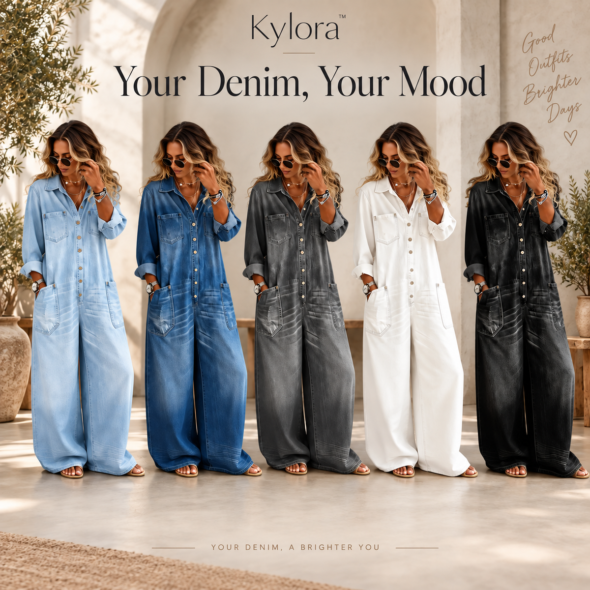Kylora™ Women’s Oversized Denim Jumpsuit