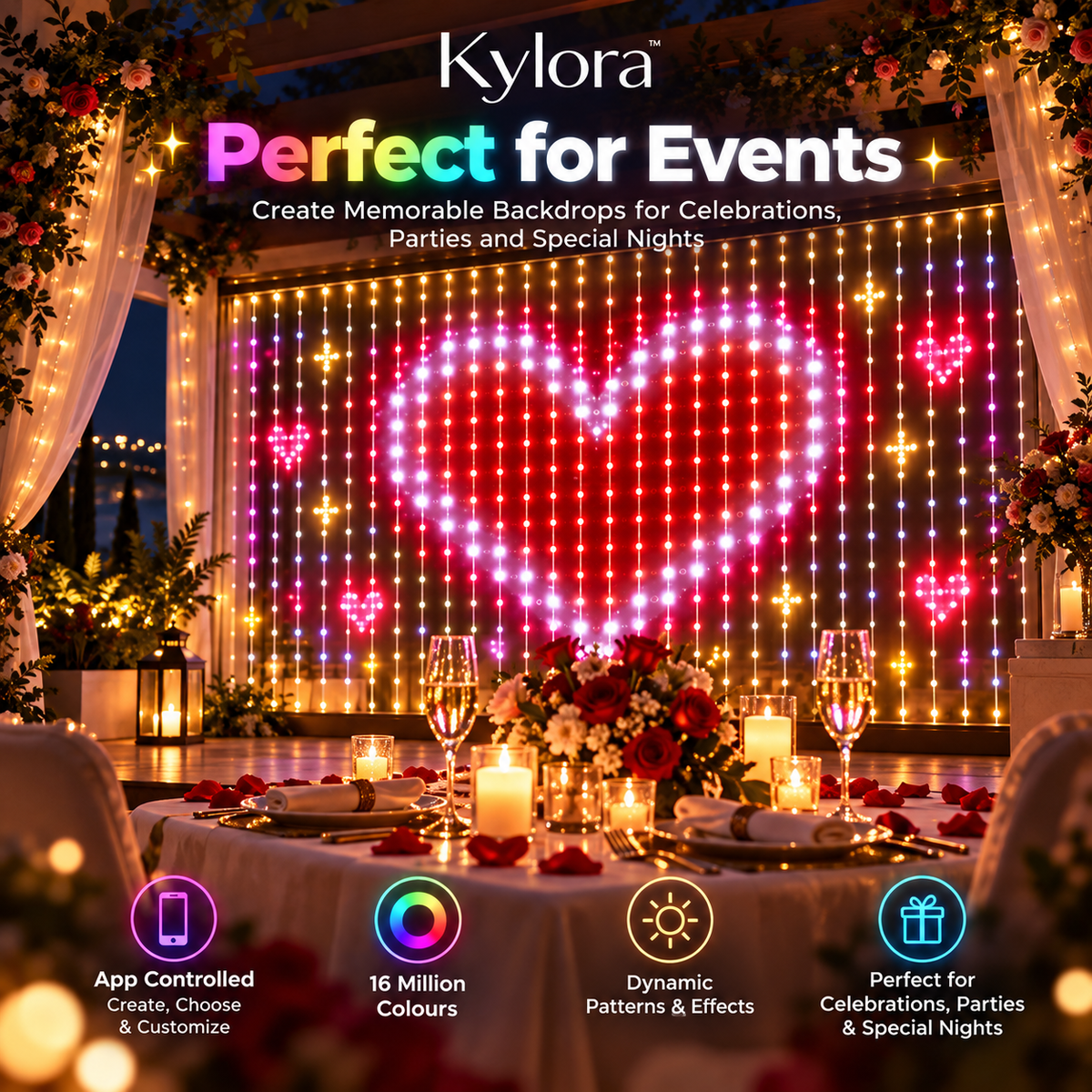 Kylora™ Smart LED Curtain Lights