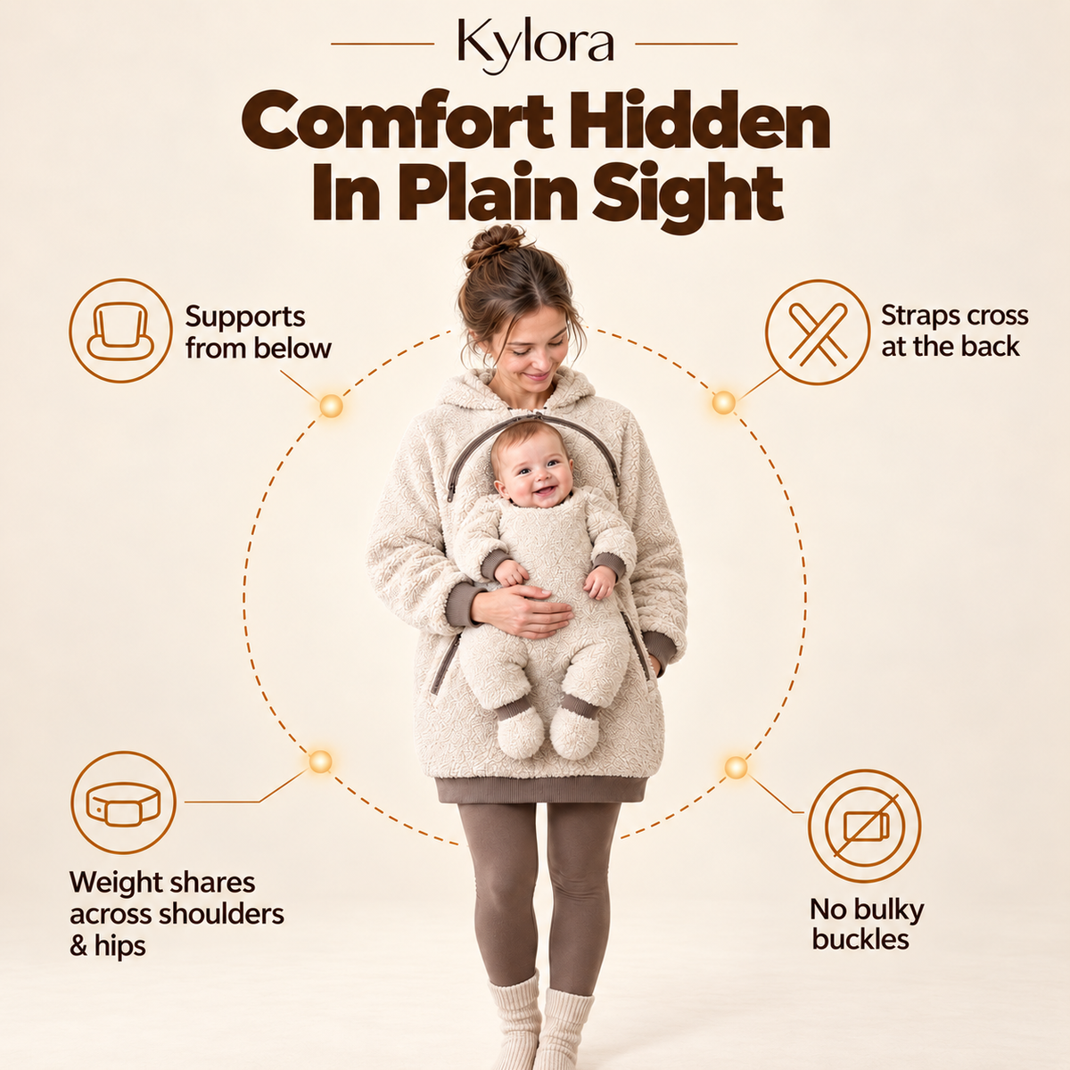 Kylora™ CozyCarry Sherpa Babywearing Hoodie