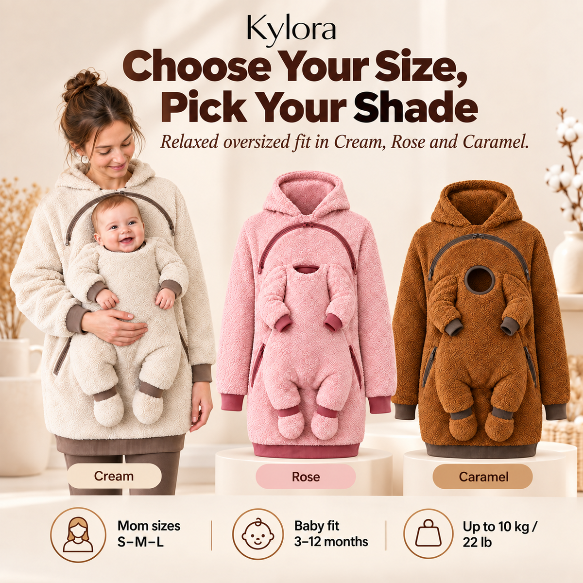Kylora™ CozyCarry Sherpa Babywearing Hoodie