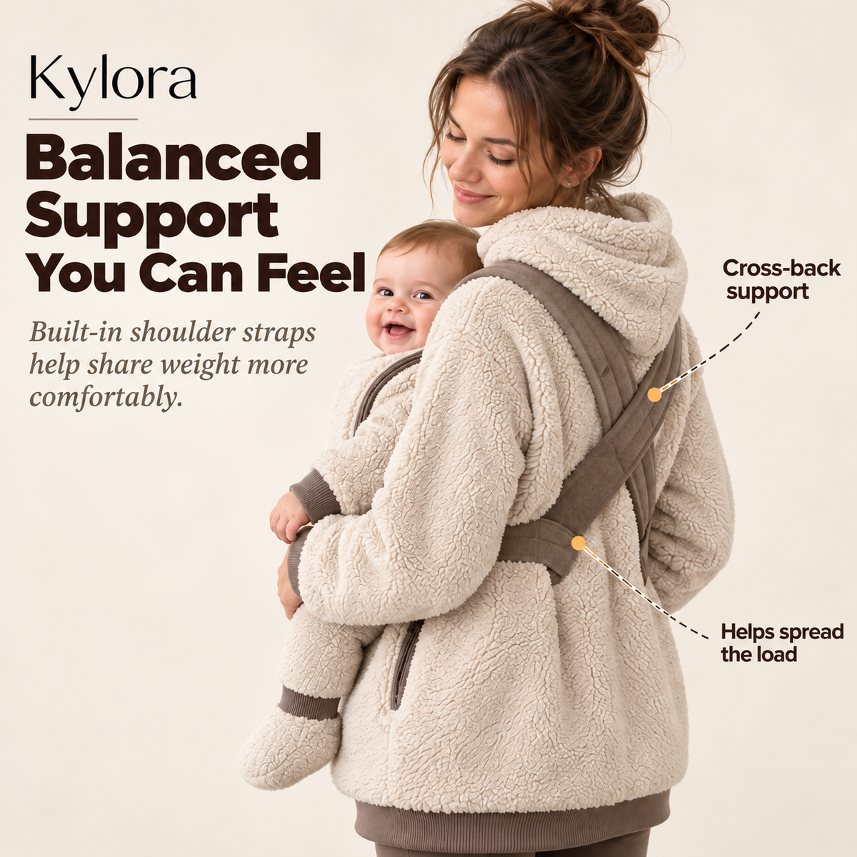 Kylora™ CozyCarry Sherpa Babywearing Hoodie