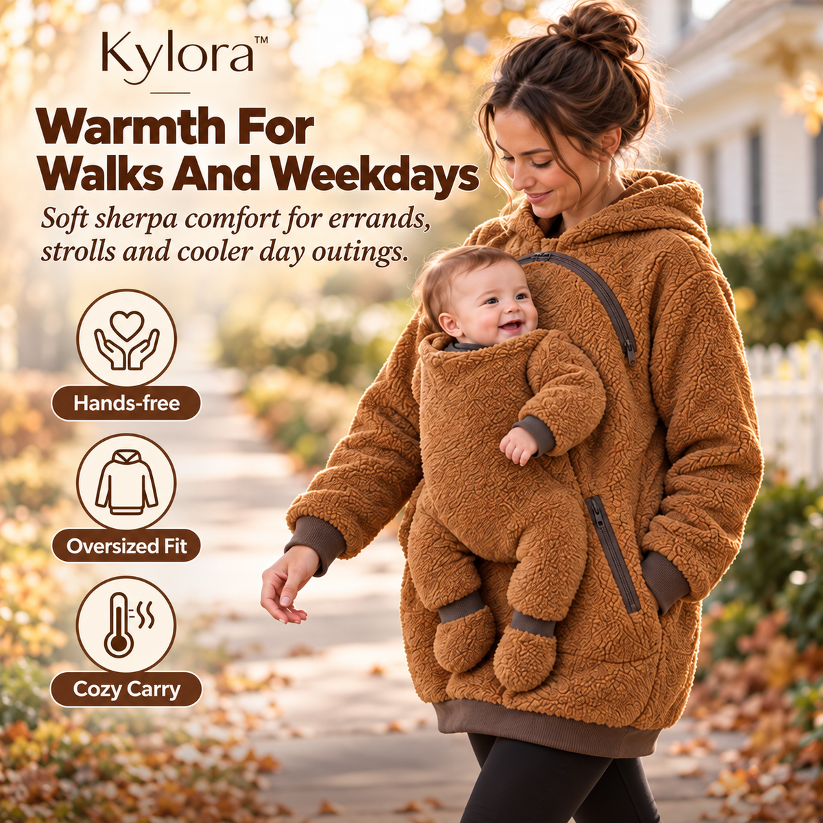 Kylora™ CozyCarry Sherpa Babywearing Hoodie