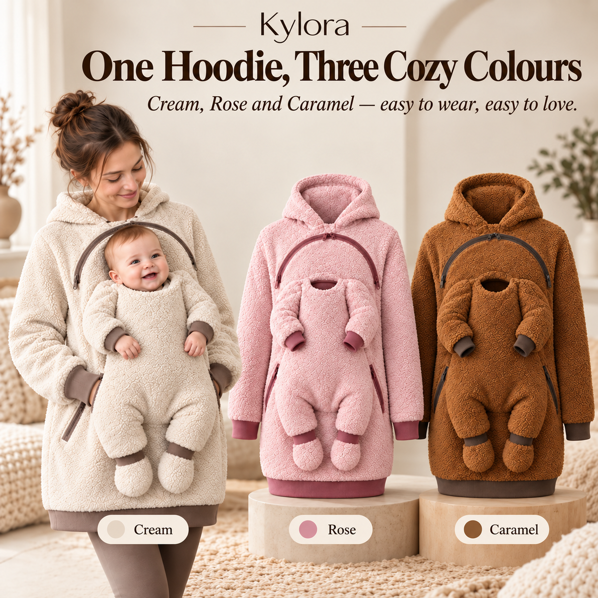 Kylora™ CozyCarry Sherpa Babywearing Hoodie
