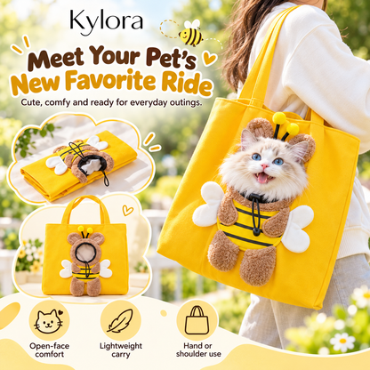 Kylora™ BeeCarry Canvas Pet Carrier Tote