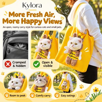 Kylora™ BeeCarry Canvas Pet Carrier Tote