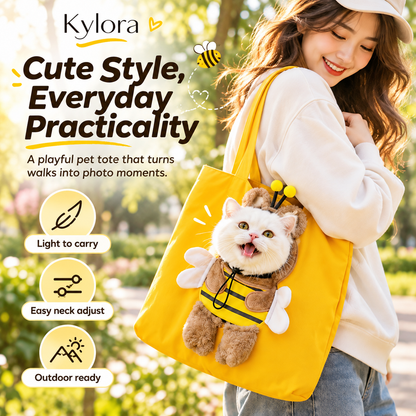 Kylora™ BeeCarry Canvas Pet Carrier Tote