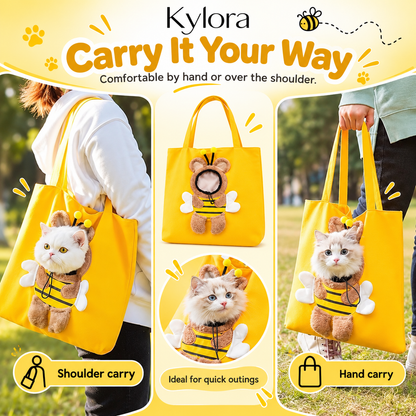 Kylora™ BeeCarry Canvas Pet Carrier Tote