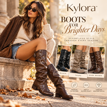 Kylora™ Ruched Western Mid-Calf Boots