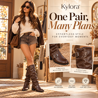 Kylora™ Ruched Western Mid-Calf Boots