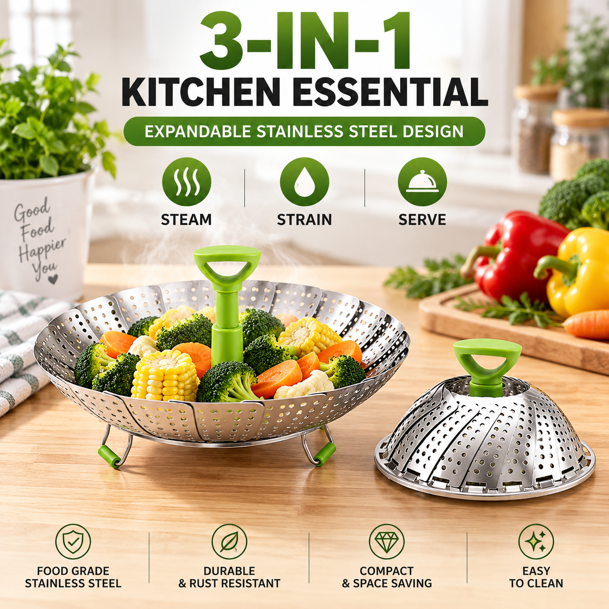 Kylora™ FoldFresh Steamer Basket