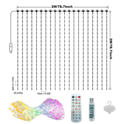 Kylora™ App-Controlled RGB LED Curtain Lights – 16 Million Colors, Modern Interior Lighting