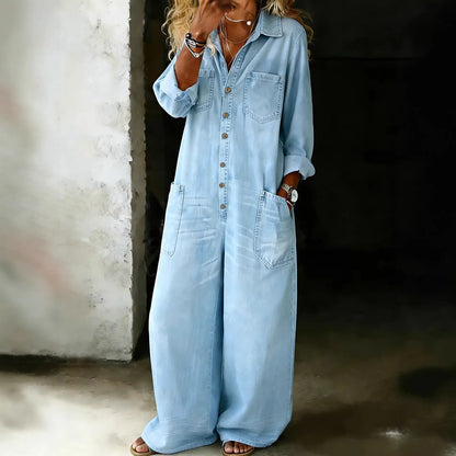 Kylora™ Women’s Oversized Denim Jumpsuit