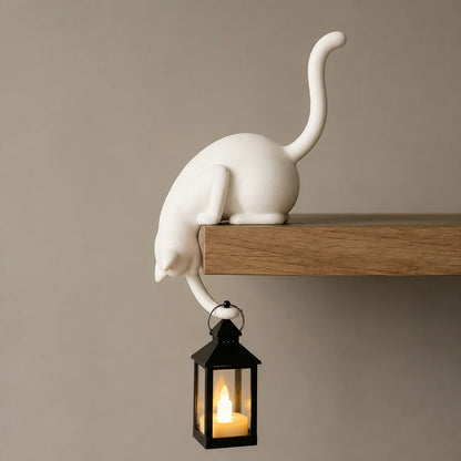 Kylora™ Purrch Cat Shelf Lantern Decor